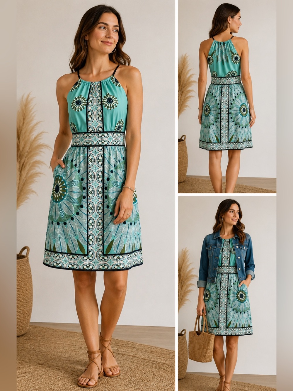 Dressbarn Petite 6 Floral Sleeveless A-Line Dress Quiet Luxury Cottagecore - Picture 2 of 15